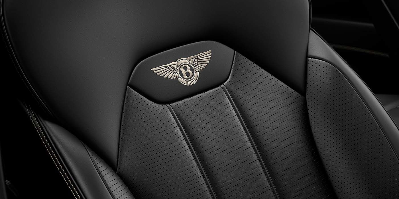 Bentley Monterrey Bentley Bentayga EWB SUV Beluga black leather seat detail