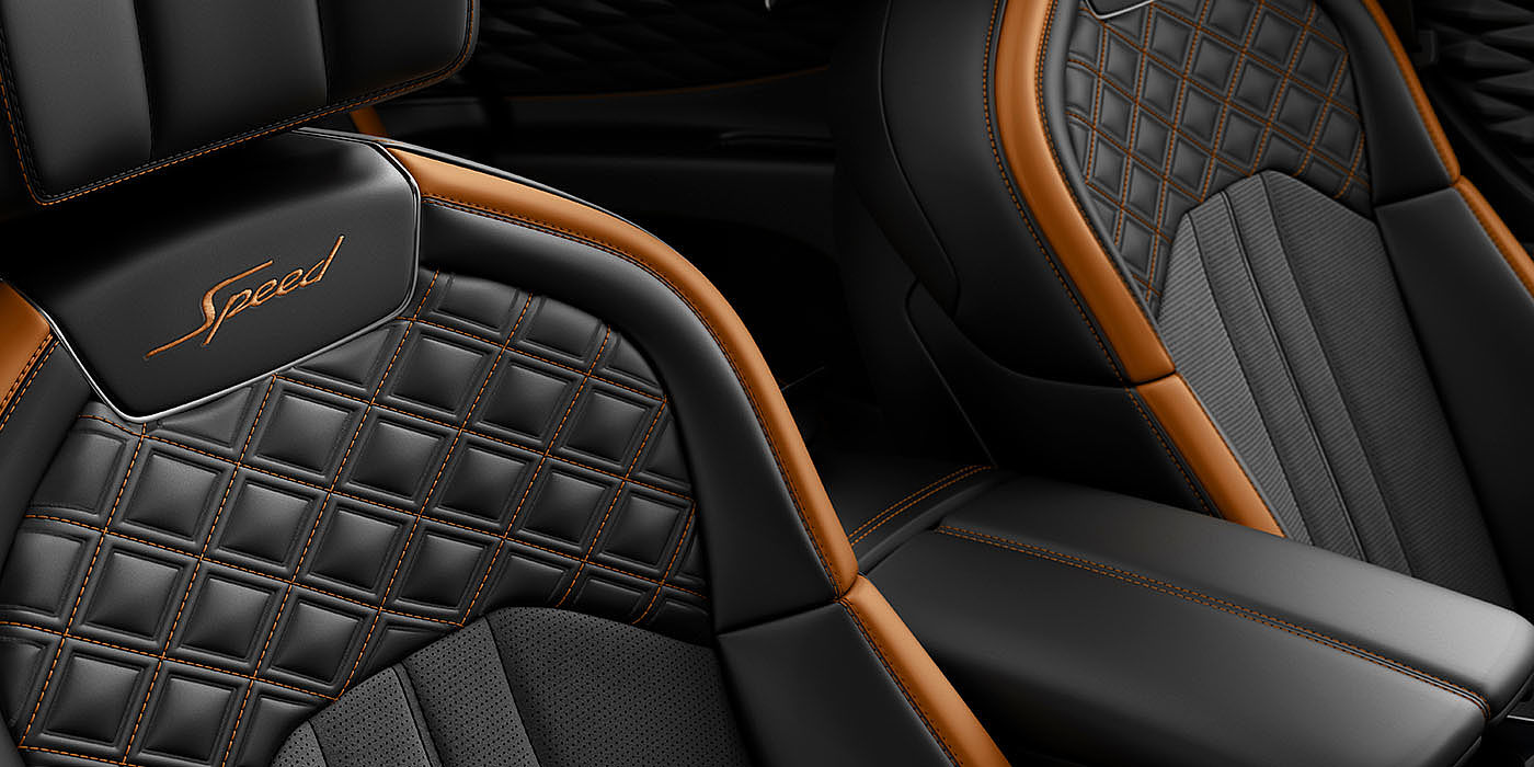 Bentley Monterrey Bentley Flying Spur Speed's front seats with detailed contrast stitching and Speed Emblems