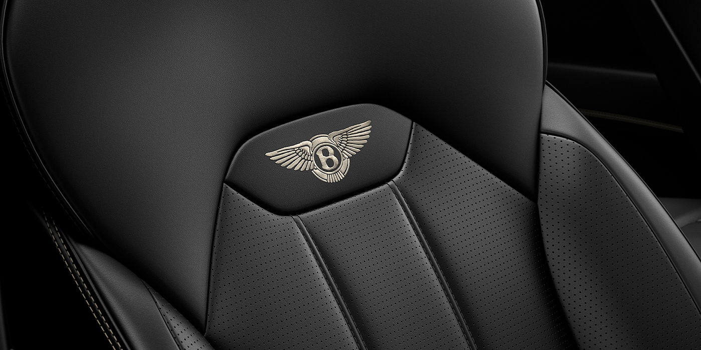 Bentley Monterrey Bentley Bentayga SUV seat detail in Beluga black hide